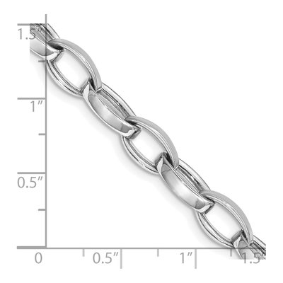 14K White Gold 6.6mm Fancy Link Chain Bracelet – view 2