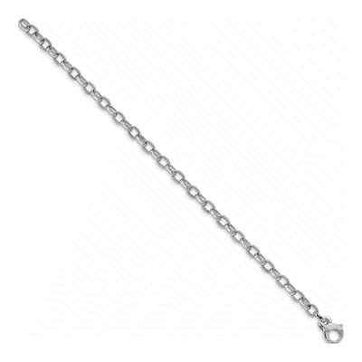 14K White Gold 5mm Fancy Link Chain Bracelet – view 2