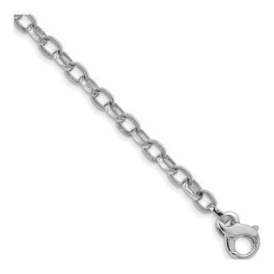 14K White Gold 5mm Fancy Link Chain Bracelet