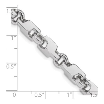 14K White Gold 6.6mm Fancy Link Chain Bracelet – view 2