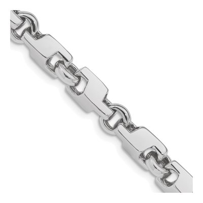 14K White Gold 6.6mm Fancy Link Chain Bracelet