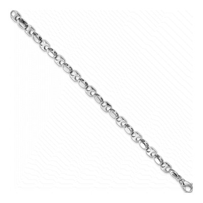 14K White Gold 7.2mm Fancy Link Chain Bracelet – view 2