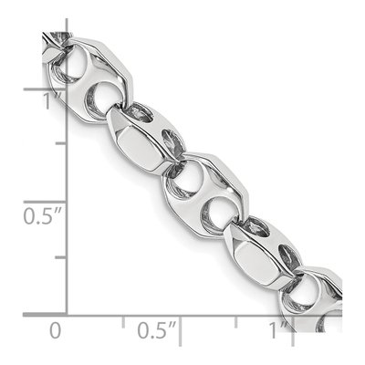 14K White Gold 7.2mm Fancy Link Chain Bracelet – view 2