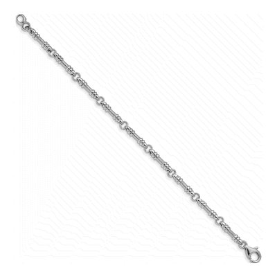 14K White Gold 3.5mm Fancy Link Chain Bracelet – view 2