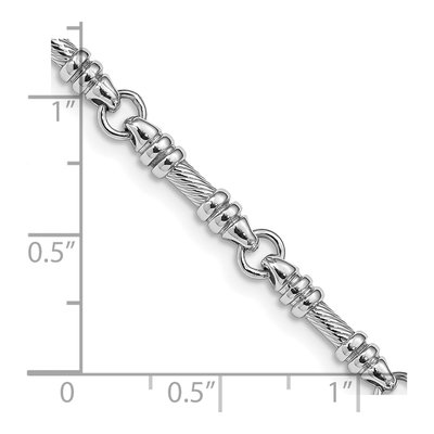 14K White Gold 3.5mm Fancy Link Chain Bracelet – view 2