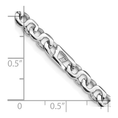 14K White Gold 4.3mm Hand Fancy Link Chain Bracelet – view 2