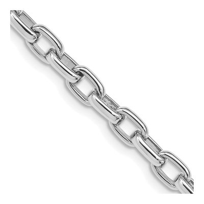 14K White Gold 5mm Fancy Link Chain Bracelet