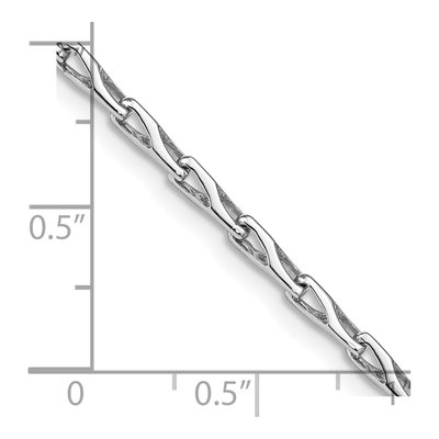14K White Gold 2.75mm Fancy Link Chain Bracelet – view 2