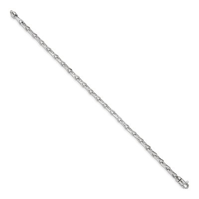 14K White Gold 3.5mm Fancy Link Chain Bracelet – view 2