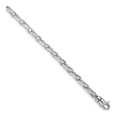 14K White Gold 3.5mm Fancy Link Chain Bracelet