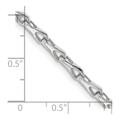 14K White Gold 3.5mm Fancy Link Chain Bracelet – view 2