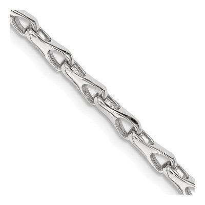 14K White Gold 3.5mm Fancy Link Chain Bracelet