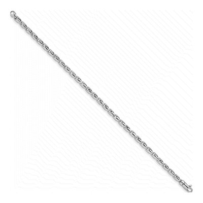 14K White Gold 3mm Fancy Link Chain Bracelet – view 2