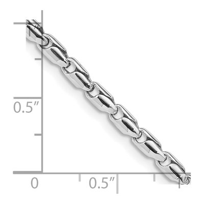 14K White Gold 3mm Fancy Link Chain Bracelet – view 2