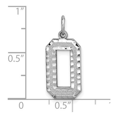 14K White Gold Number 0 Charm – view 4