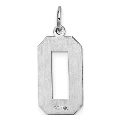 14K White Gold Number 0 Charm – view 5