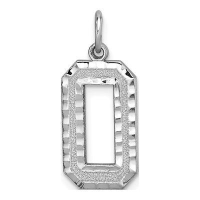 14K White Gold Number 0 Charm