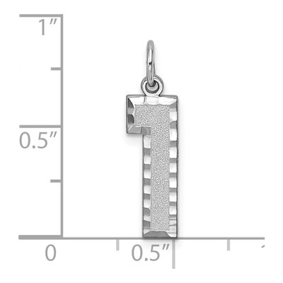 14K White Gold Number 1 Charm – view 4