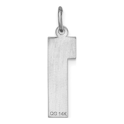 14K White Gold Number 1 Charm – view 5