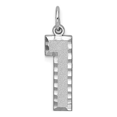 14K White Gold Number 1 Charm