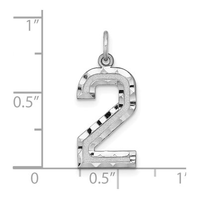 14K White Gold Number 2 Charm – view 4
