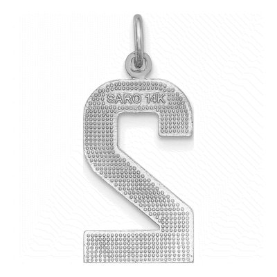 14K White Gold Number 2 Charm – view 5