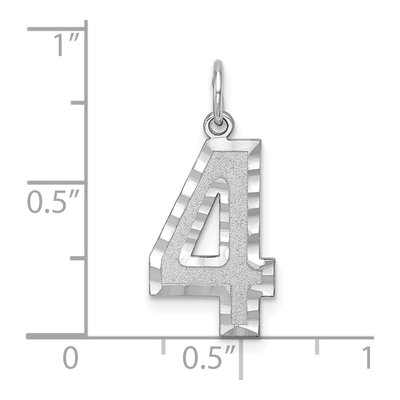 14K White Gold Number 4 Charm – view 4