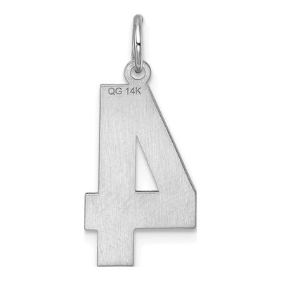 14K White Gold Number 4 Charm – view 5