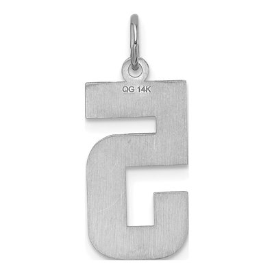 14K White Gold Number 5 Charm – view 5