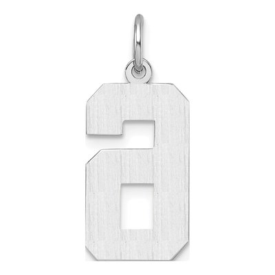 14K White Gold Number 6 Charm – view 5