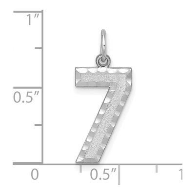 14K White Gold Number 7 Charm – view 4