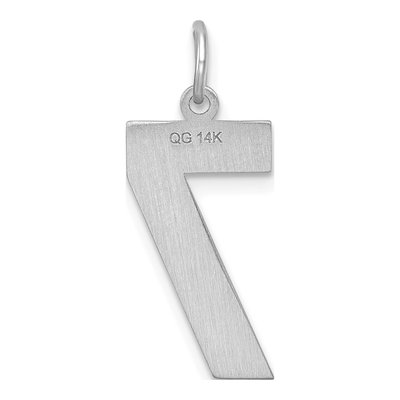 14K White Gold Number 7 Charm – view 5