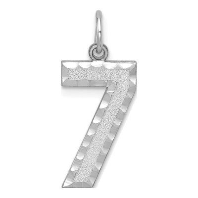 14K White Gold Number 7 Charm