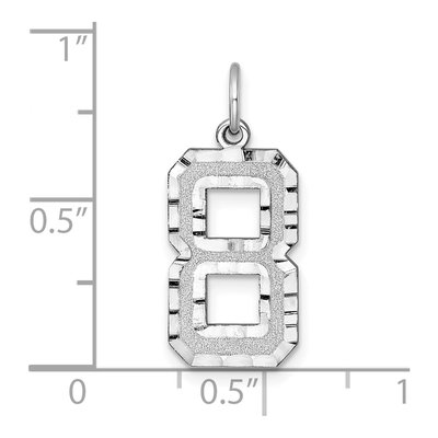 14K White Gold Number 8 Charm – view 4