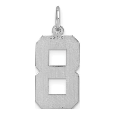14K White Gold Number 8 Charm – view 5