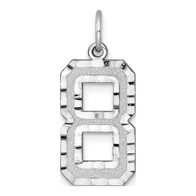 14K White Gold Number 8 Charm