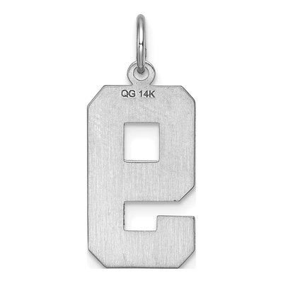 14K White Gold Number 9 Charm – view 5