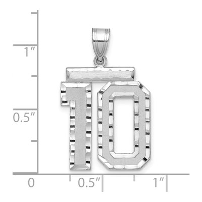 14K White Gold Number 10 Charm – view 2