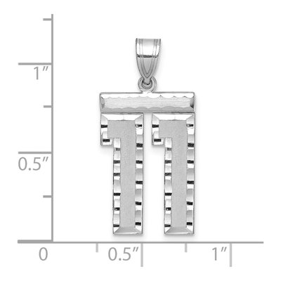 14K White Gold Number 11 Charm – view 2