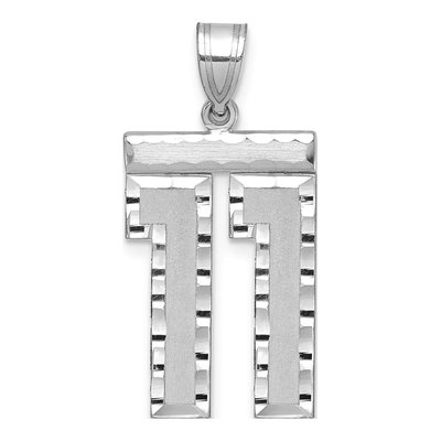 14K White Gold Number 11 Charm