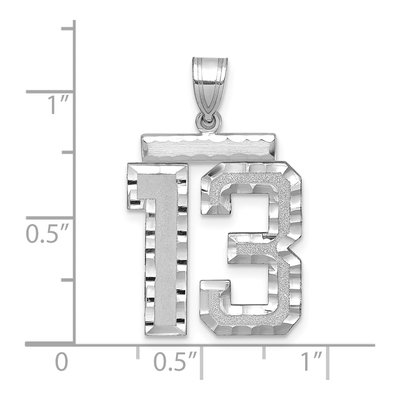 14K White Gold Number 13 Pendant – view 2