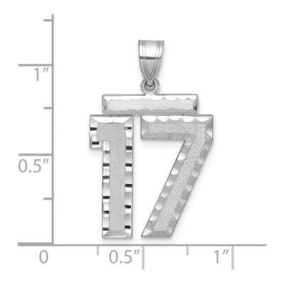 14K White Gold Number 17 Charm – view 2
