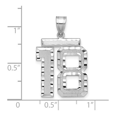 14K White Gold Number 18 Charm – view 2