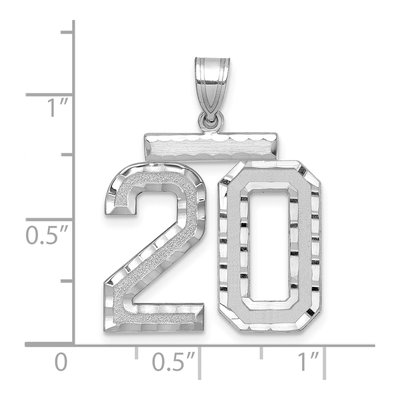 14K White Gold Number 20 Pendant – view 2