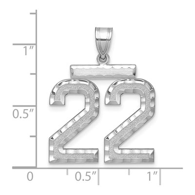 14K White Gold Large Number 22 Pendant – view 2