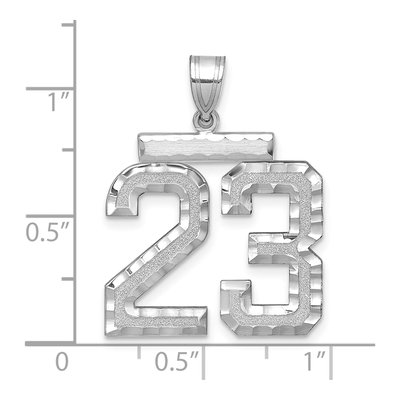 14K White Gold Number 23 Pendant – view 2