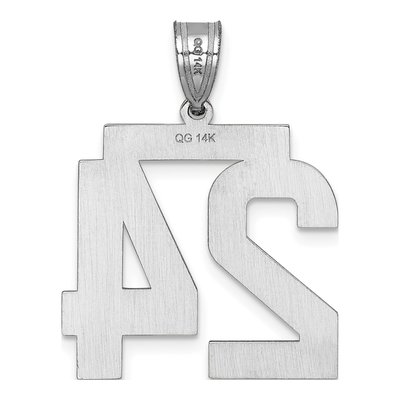 14K White Gold Number 24 Charm – view 3