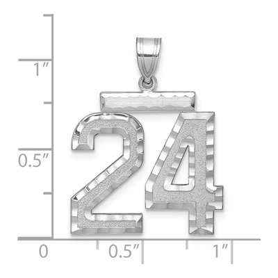 14K White Gold Number 24 Charm – view 4