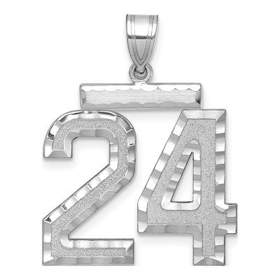 14K White Gold Number 24 Charm
