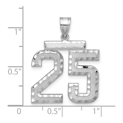 14K White Gold Number 25 Charm – view 2
